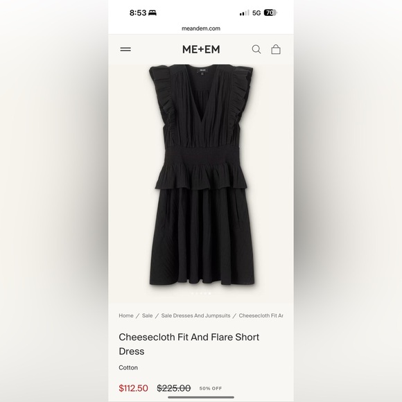 ME+EM Black Ruffle Mini Dress - Picture 6 of 6